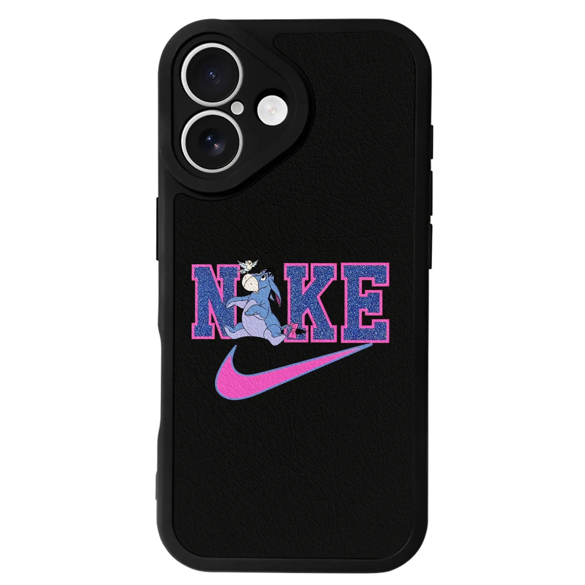 プーさん グッズ イーヨー - IPhone 16シリーズ対応 ・ シリコンスマホケース ・ レザー調 ・ 高精度フィット ・ 耐衝撃 ・ ワイヤレス充電対応 ・ 精密カット